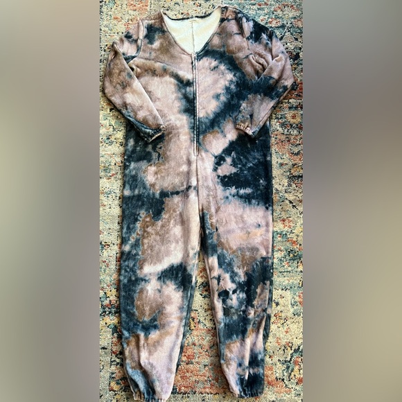 NATURAL LIFE Pants - Natural Life Fleece Tie-Dye Jumpsuit Size Small